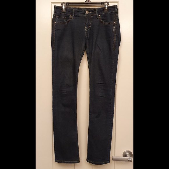 Silver jeans co berkley dark wash straight leg - LOW RISE - Picture 2 of 9